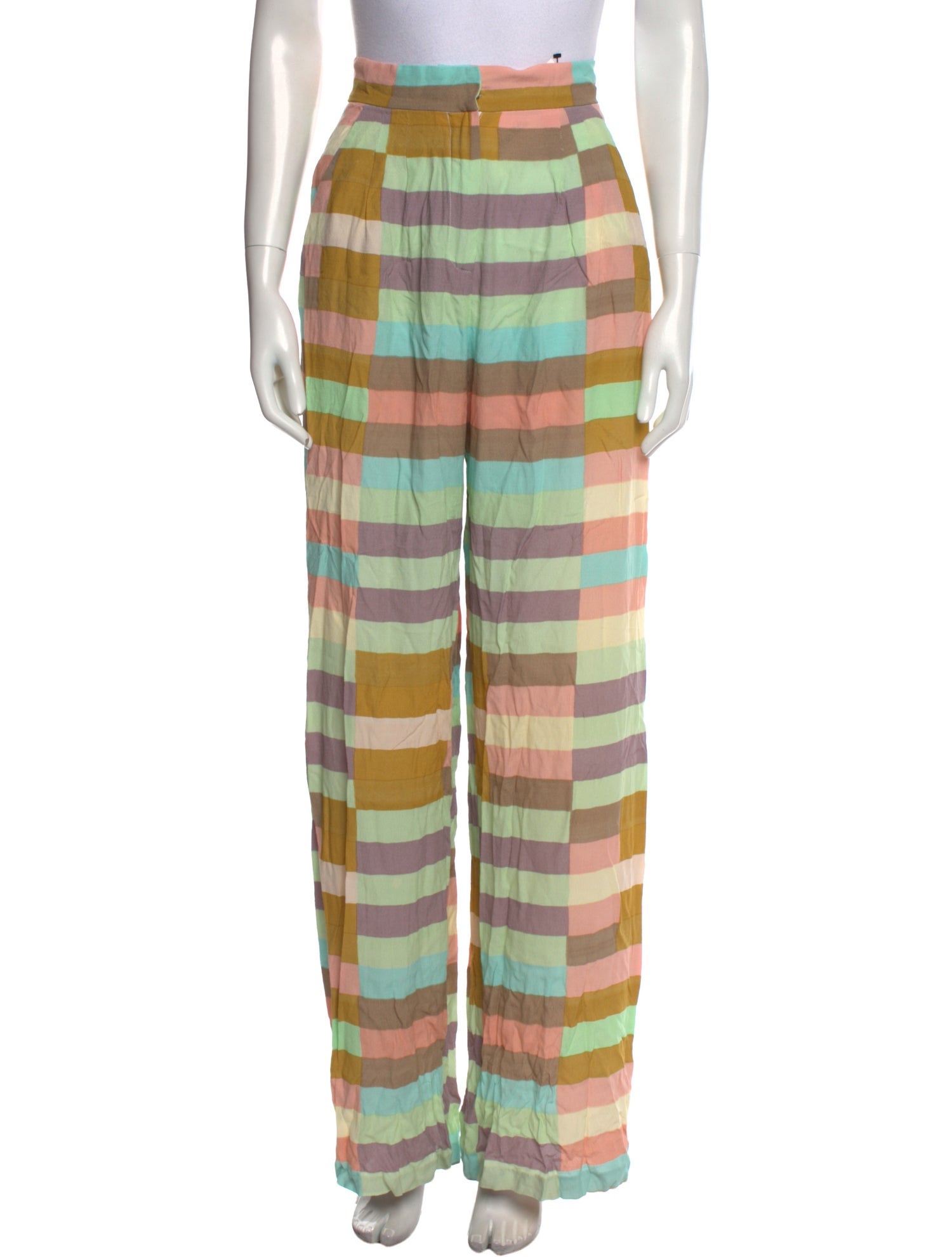 Mara Hoffman Plaid Print Wide Leg Pants