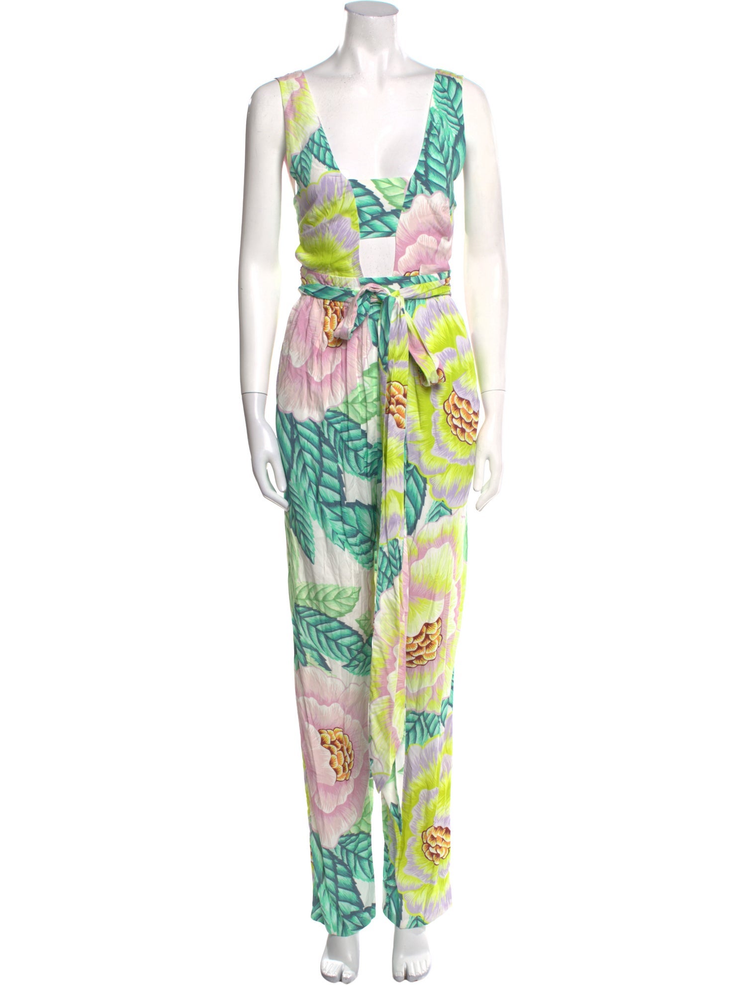 Mara Hoffman Floral Print Square Neckline Jumpsuit w/ Tags