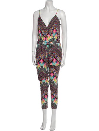 Mara Hoffman Printed V-Neck Jumpsuit