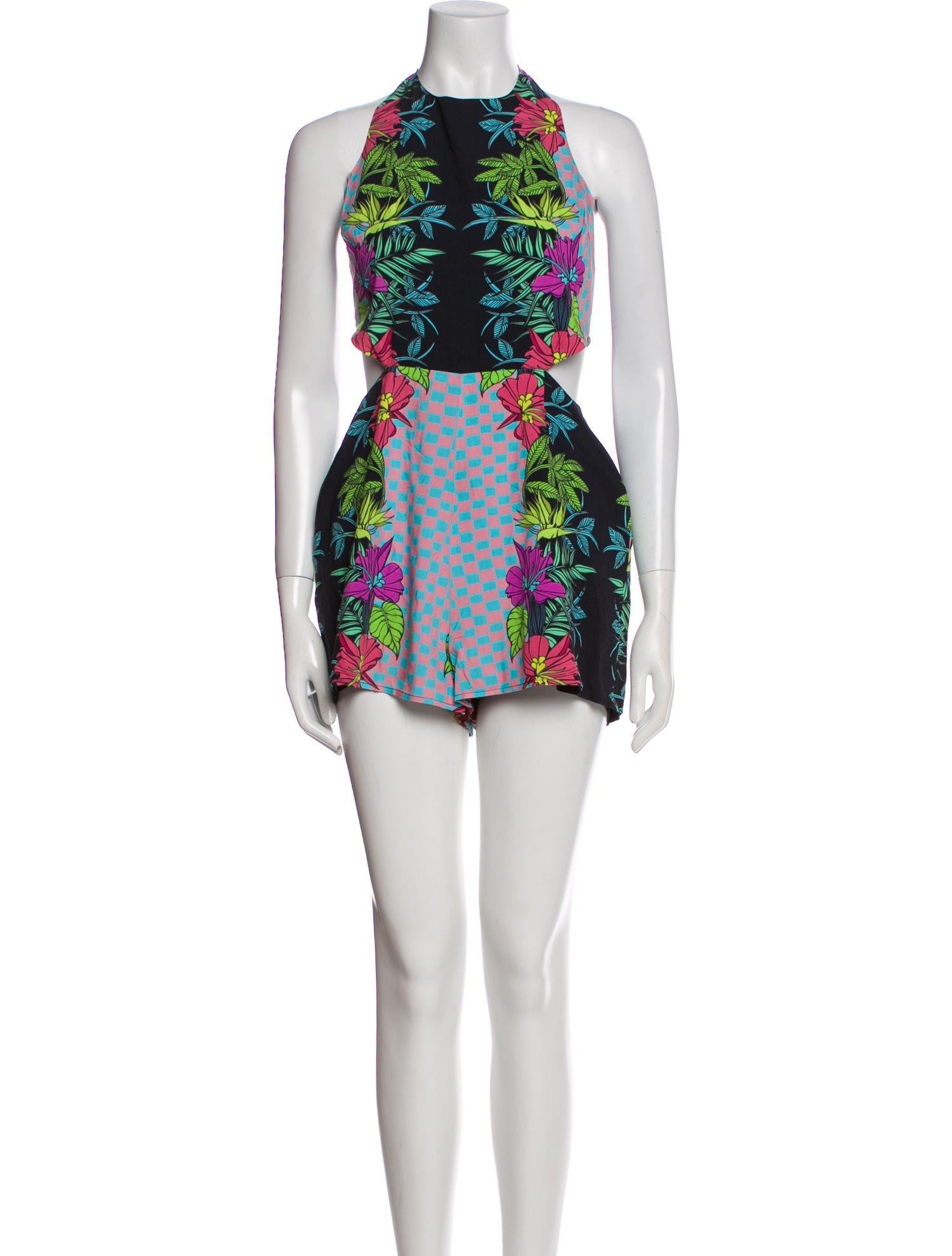 Mara Hoffman Floral Print Crew Neck Romper