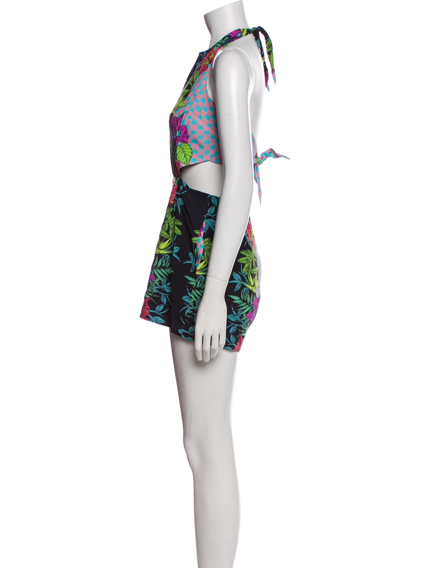 Mara Hoffman Floral Print Crew Neck Romper