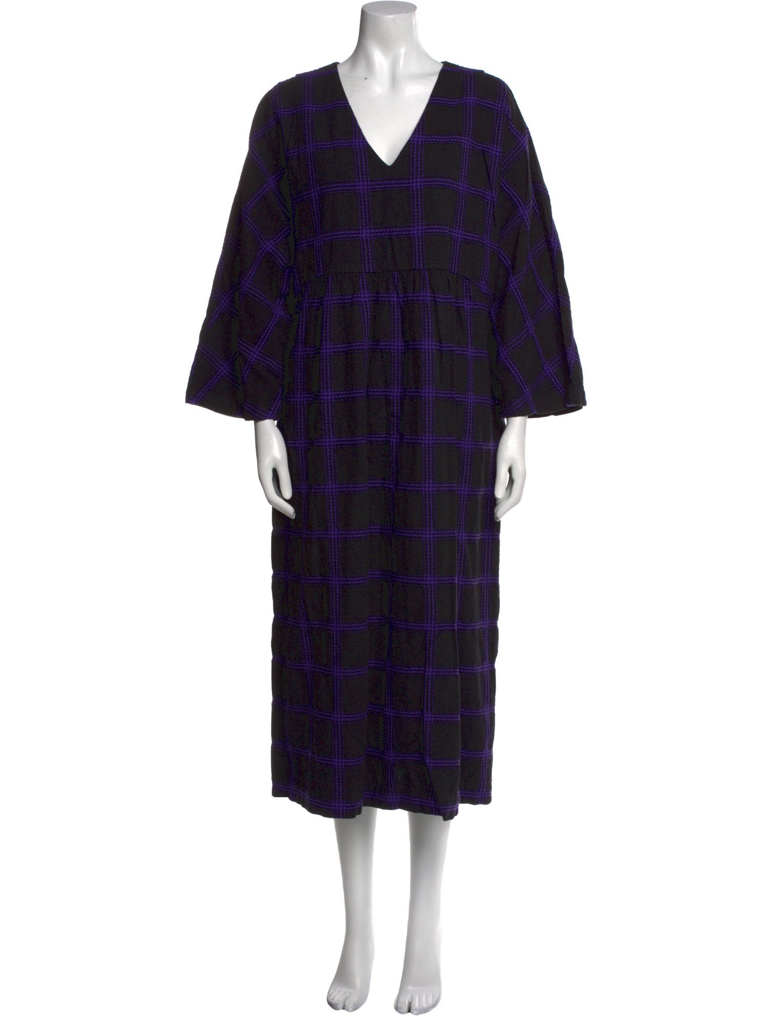 Mara Hoffman Plaid Print Long Dress