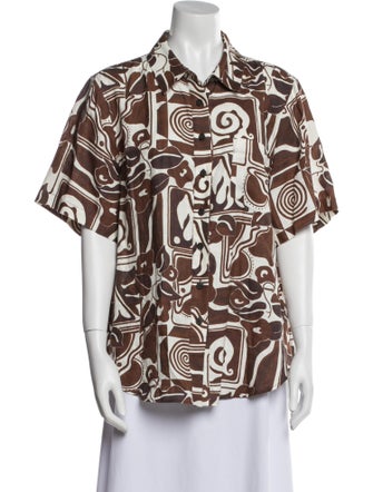 Mara Hoffman Hemp Printed Button-Up Top