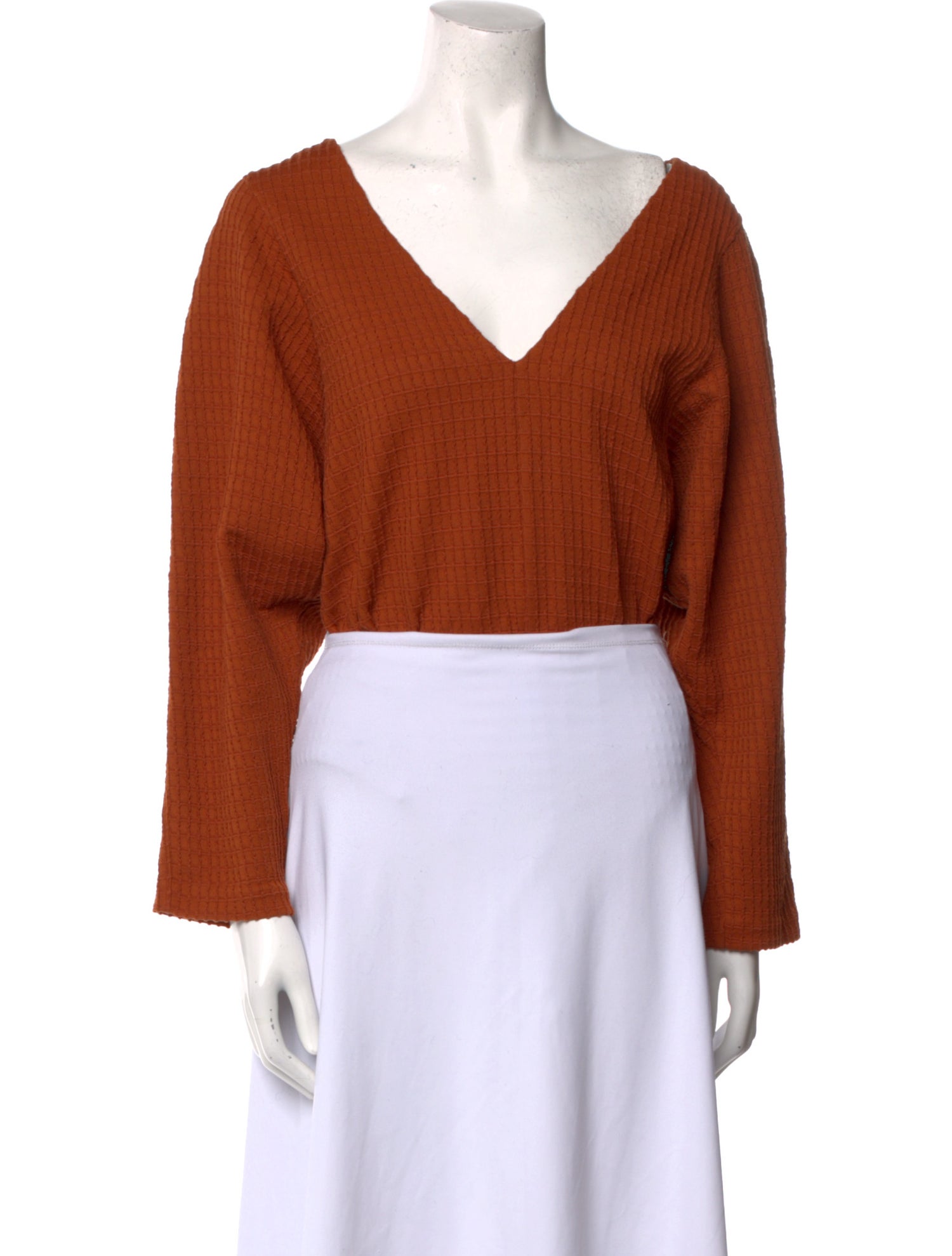 Mara Hoffman V-Neck Long Sleeve Bodysuit