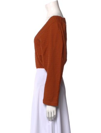 Mara Hoffman V-Neck Long Sleeve Bodysuit