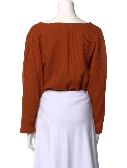 Mara Hoffman V-Neck Long Sleeve Bodysuit