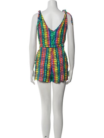 Mara Hoffman Printed V-Neck Romper