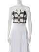 Mara Hoffman Plaid Print Strapless Crop Top
