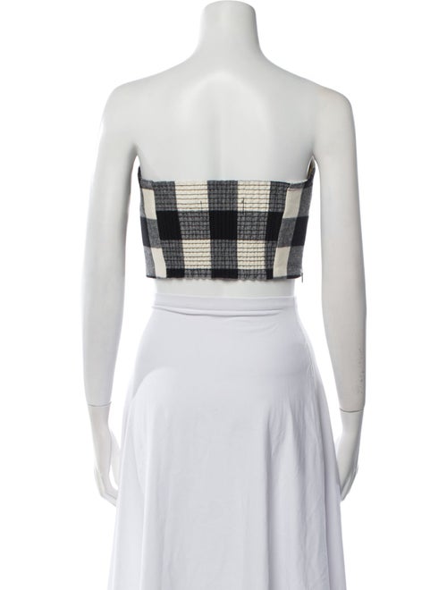 Mara Hoffman Plaid Print Strapless Crop Top