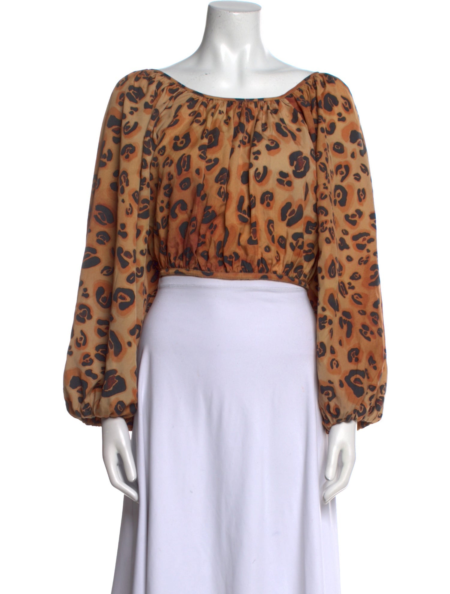 Mara Hoffman Animal Print Scoop Neck Crop Top