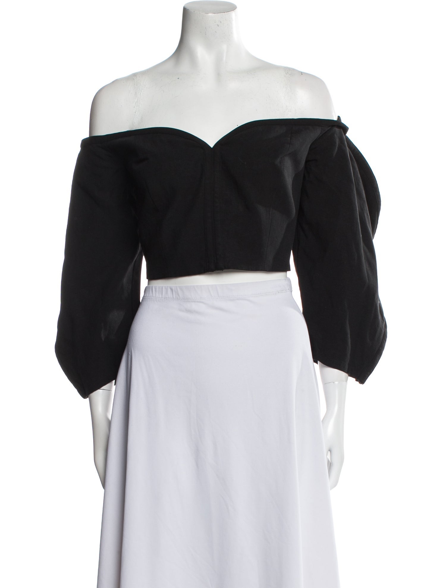 Mara Hoffman Off-The-Shoulder Long Sleeve Crop Top