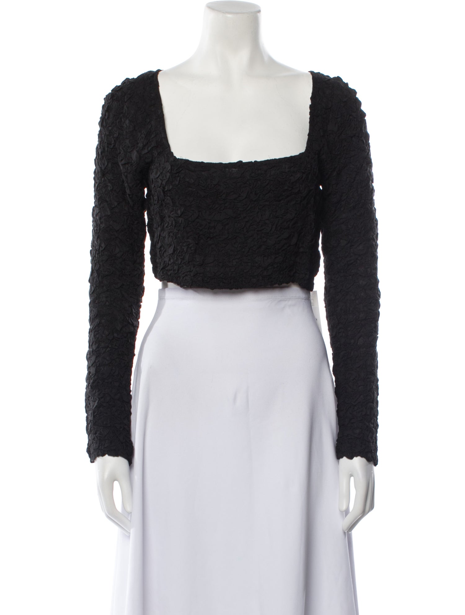 Mara Hoffman Square Neckline Long Sleeve Crop Top