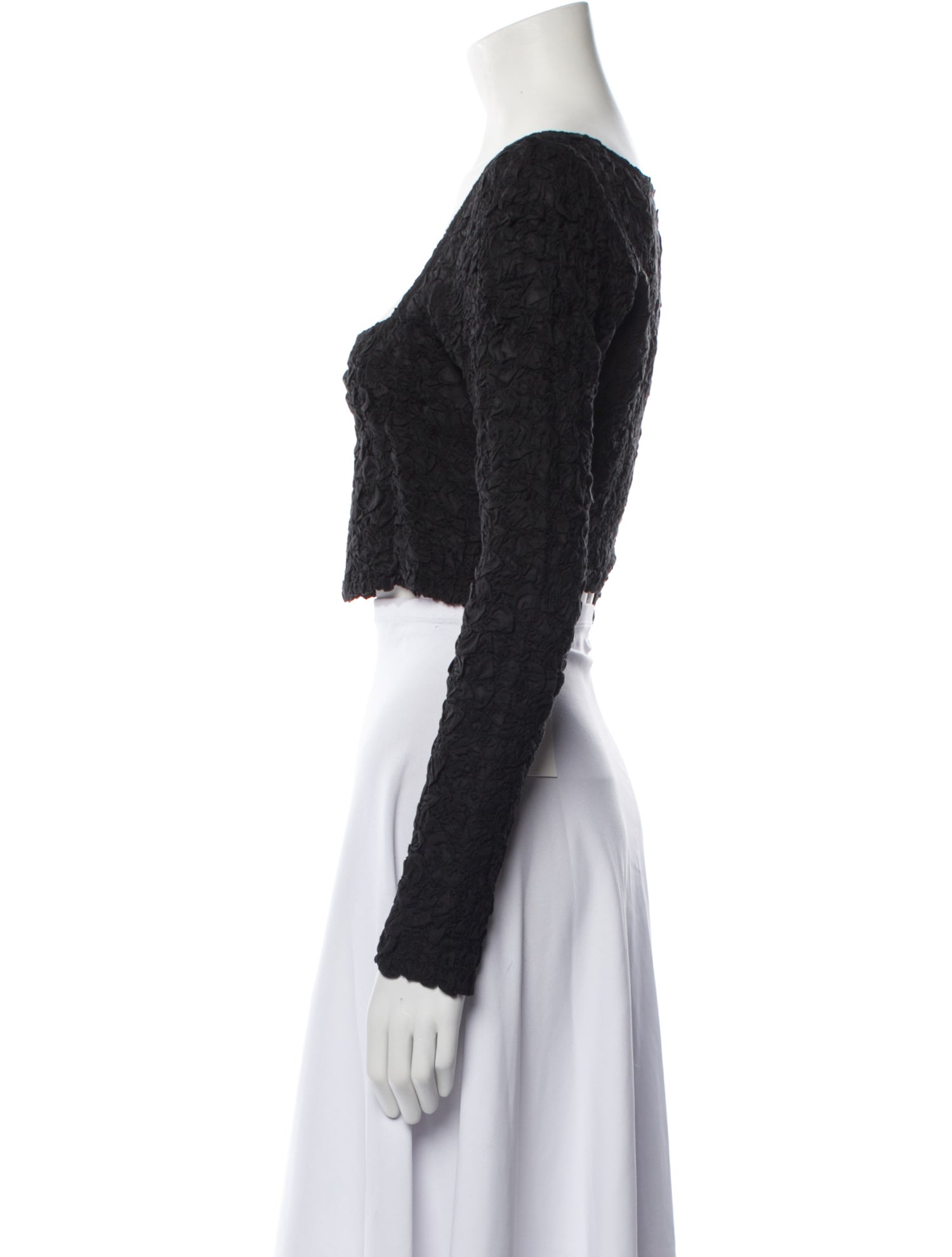 Mara Hoffman Square Neckline Long Sleeve Crop Top