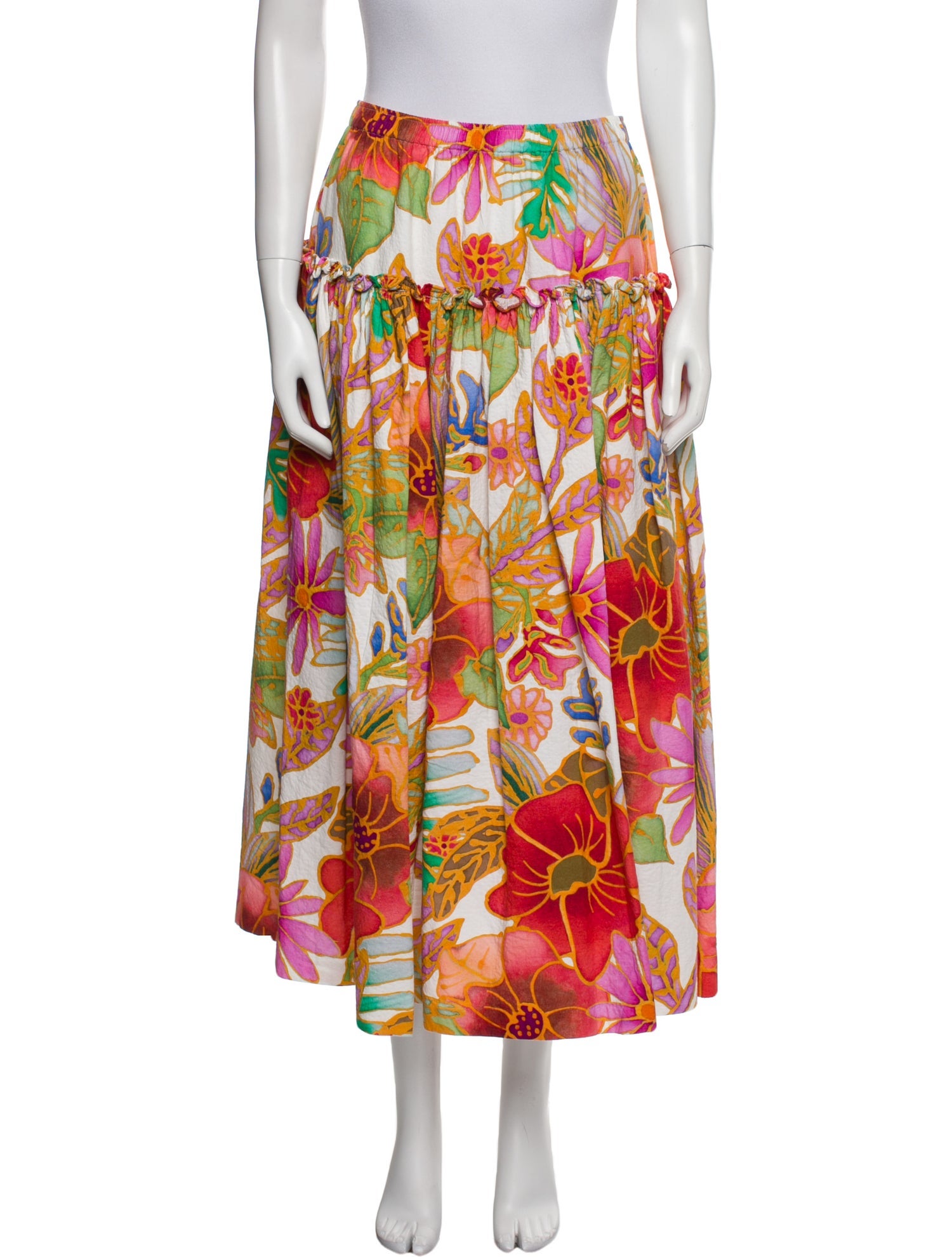 Mara Hoffman Floral Print Midi Length Skirt