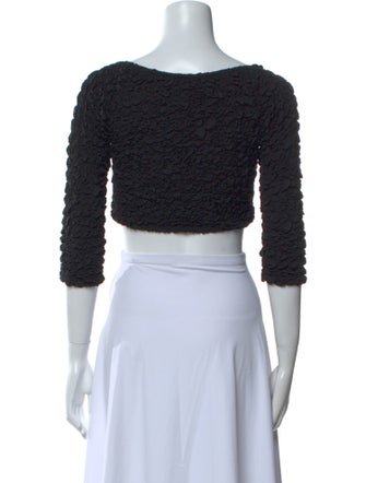 Mara Hoffman V-Neck Three-Quarter Sleeve Crop Top