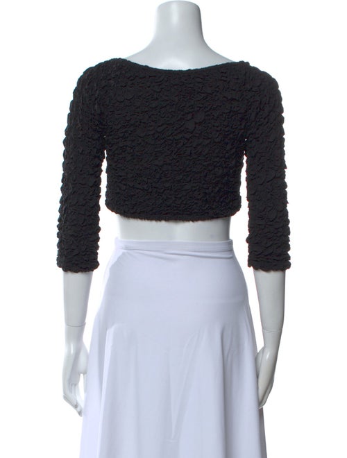 Mara Hoffman V-Neck Three-Quarter Sleeve Crop Top