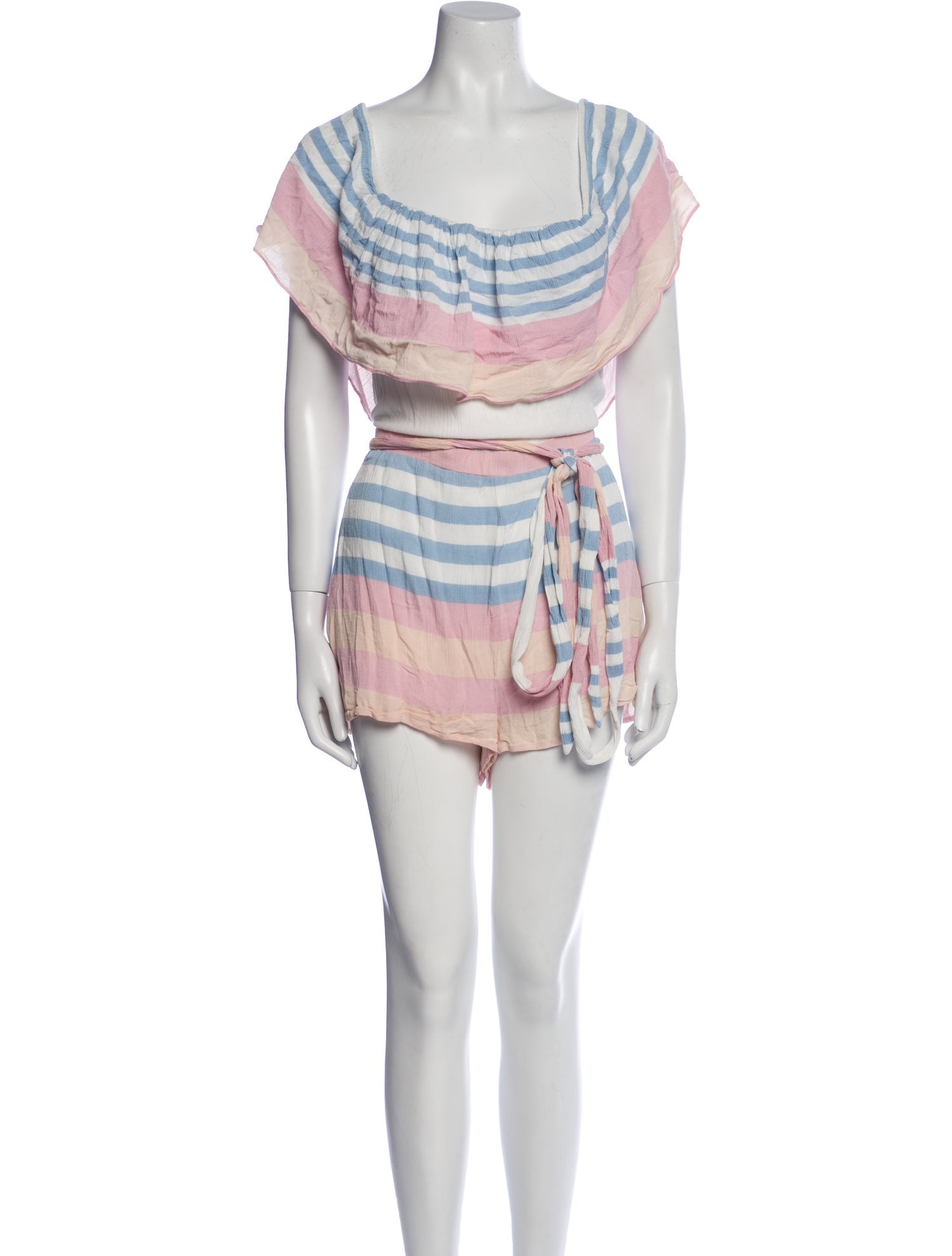 Mara Hoffman Striped Cowl Neck Romper