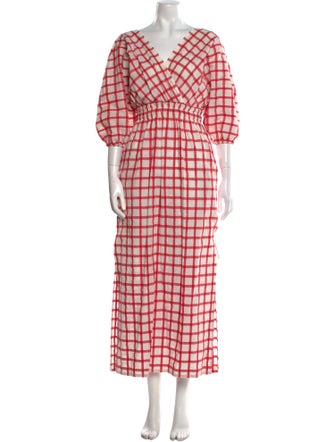 Mara Hoffman Plaid Print Long Dress