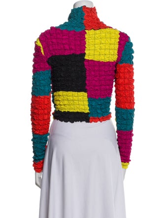 Mara Hoffman Colorblock Pattern Turtleneck Crop Top