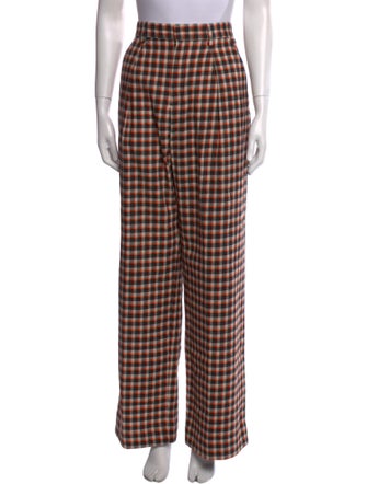 Mara Hoffman Plaid Print Wide Leg Pants
