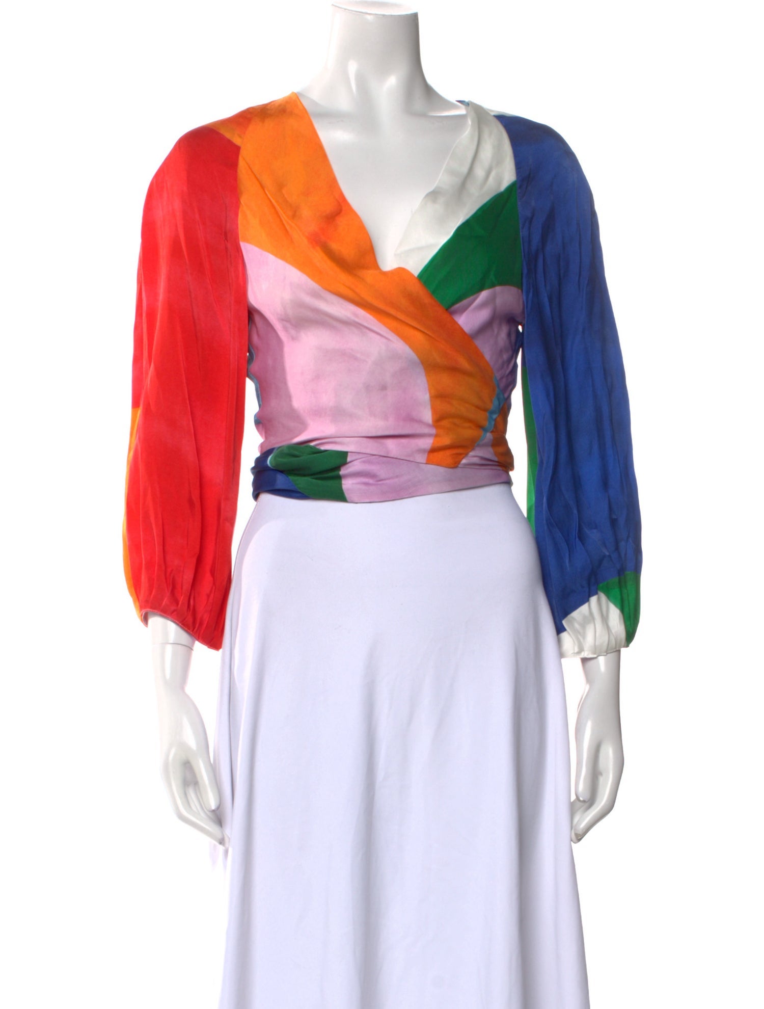 Mara Hoffman Colorblock Pattern Cowl Neck Crop Top
