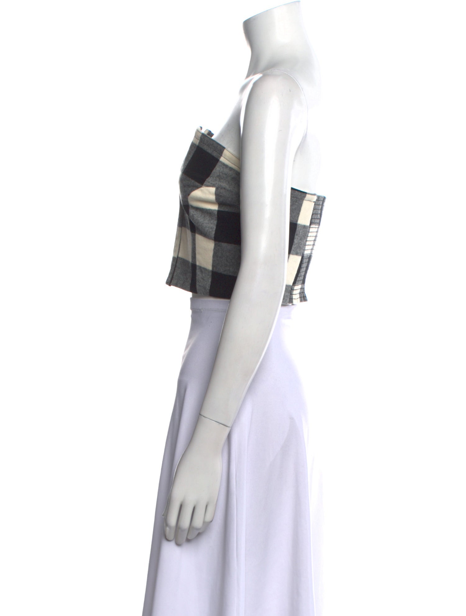 Mara Hoffman Plaid Print Strapless Crop Top w/ Tags