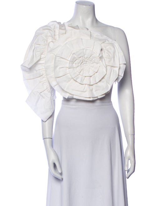 Mara Hoffman Linen One-Shoulder Crop Top