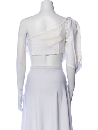 Mara Hoffman Linen One-Shoulder Crop Top