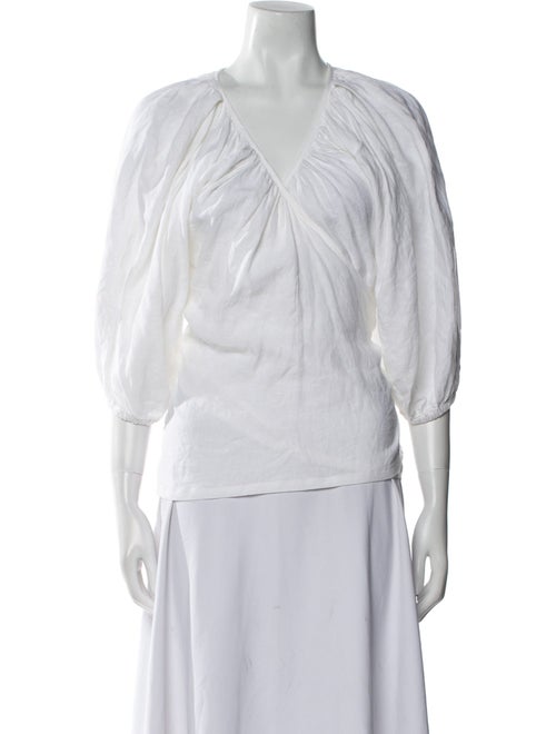 Mara Hoffman V-Neck Three-Quarter Sleeve Blouse