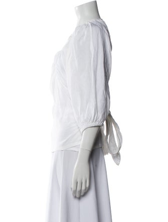 Mara Hoffman V-Neck Three-Quarter Sleeve Blouse