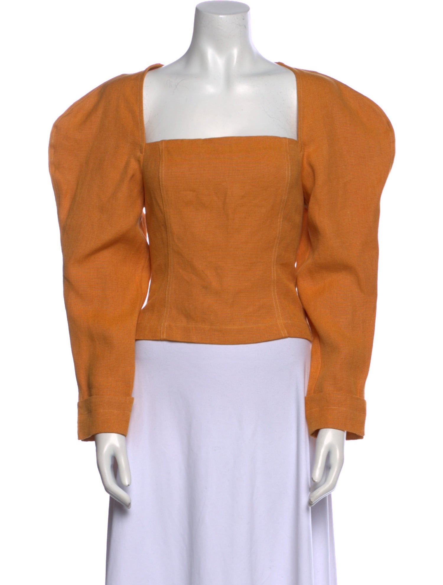 Mara Hoffman Square Neckline Long Sleeve Crop Top