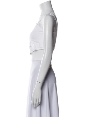 Mara Hoffman Linen Graphic Print Crop Top