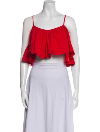 Mara Hoffman Square Neckline Sleeveless Crop Top