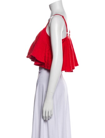 Mara Hoffman Square Neckline Sleeveless Crop Top
