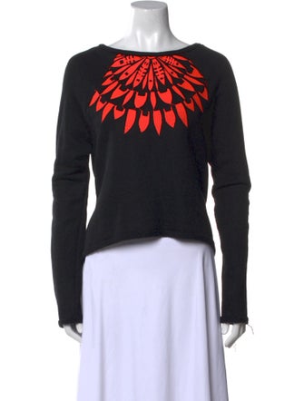 Mara Hoffman Graphic Print Bateau Neckline Crop Top