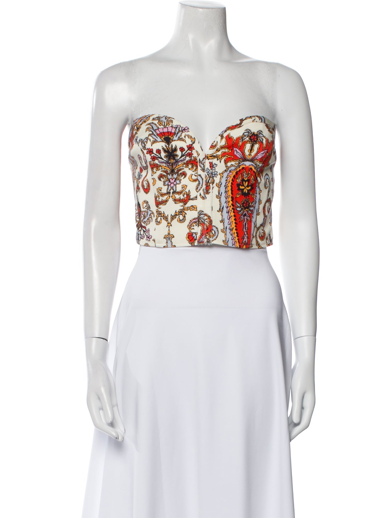 Mara Hoffman Floral Print Strapless Crop Top