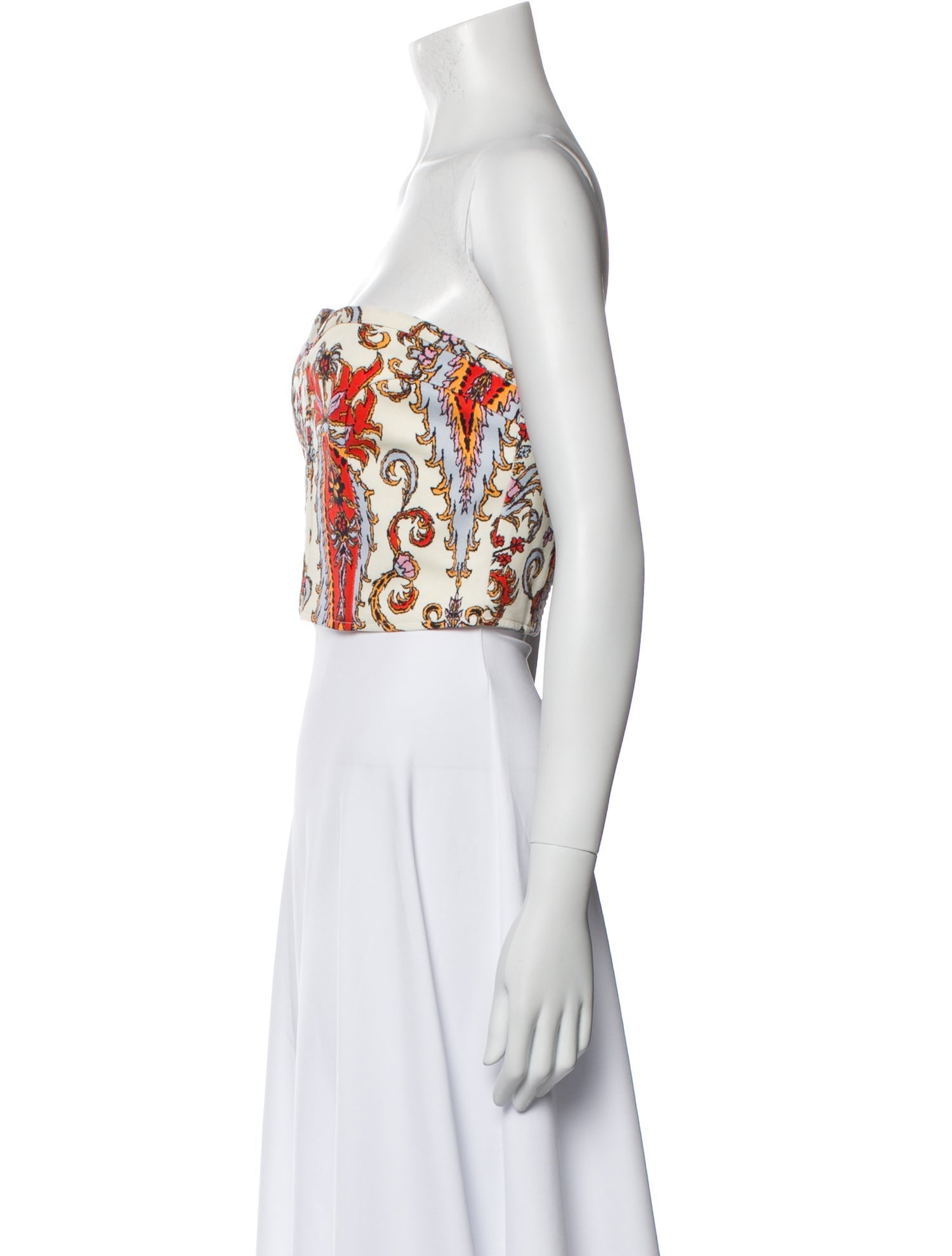 Mara Hoffman Floral Print Strapless Crop Top