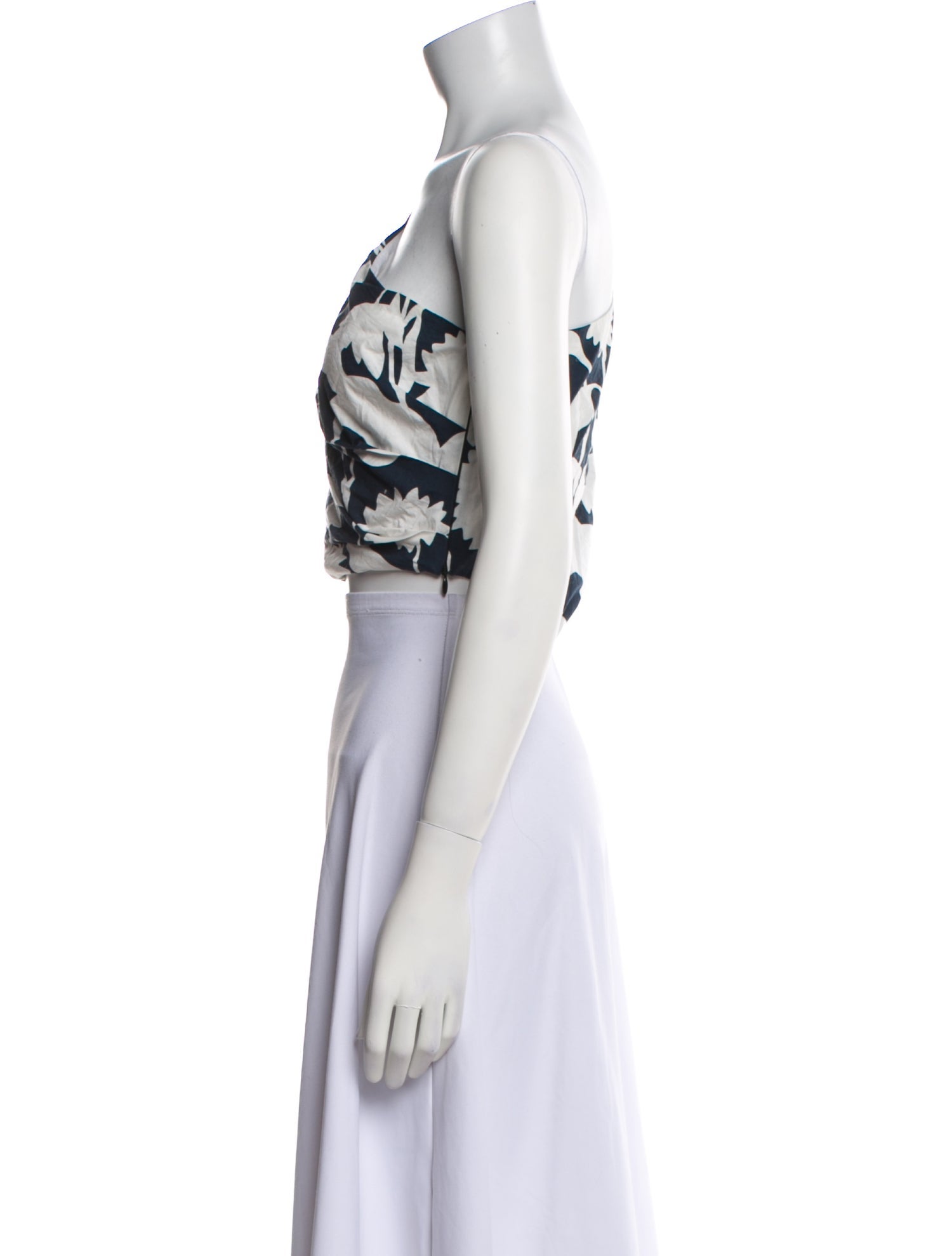 Mara Hoffman Floral Print One-Shoulder Crop Top