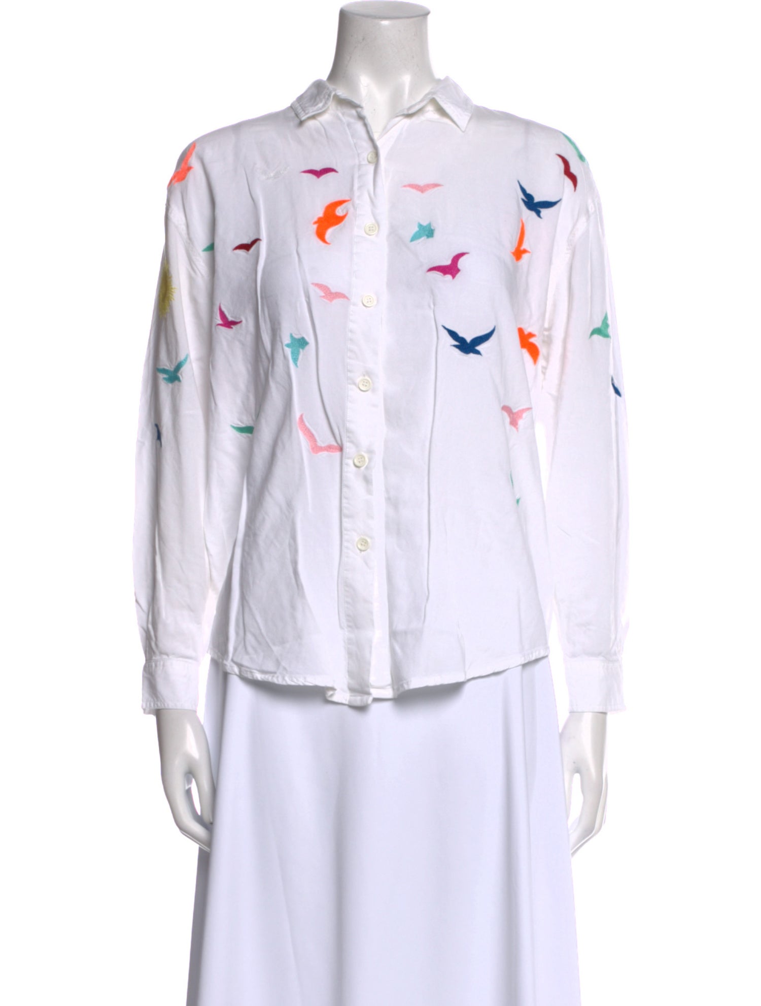 Mara Hoffman Printed Long Sleeve Button-Up Top