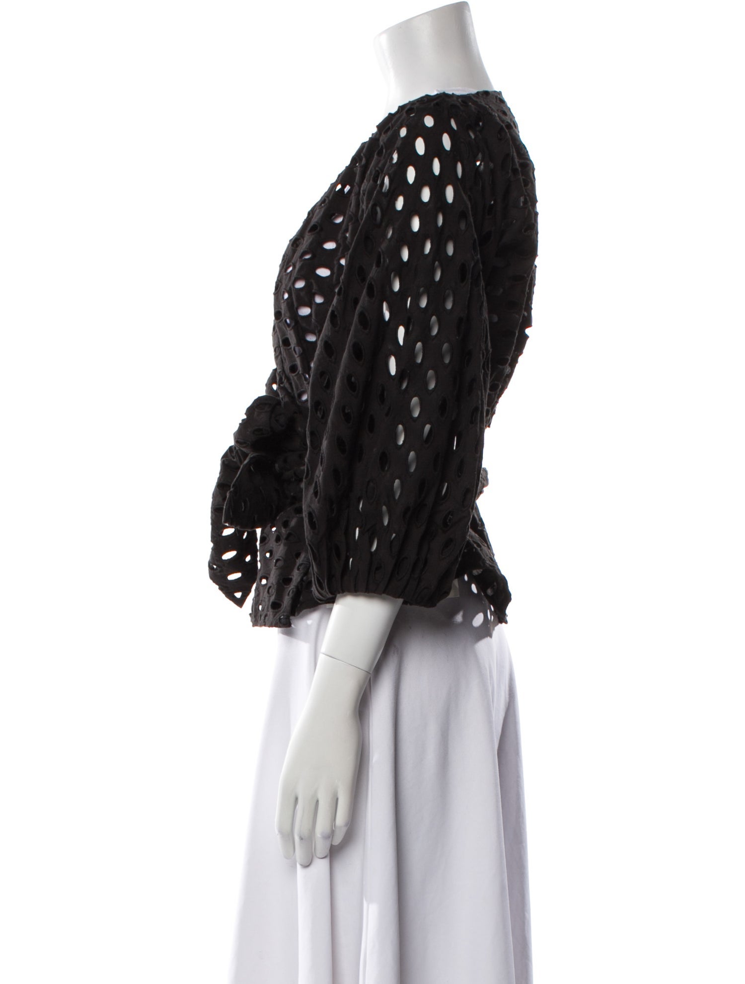 Mara Hoffman V-Neck Three-Quarter Sleeve Top