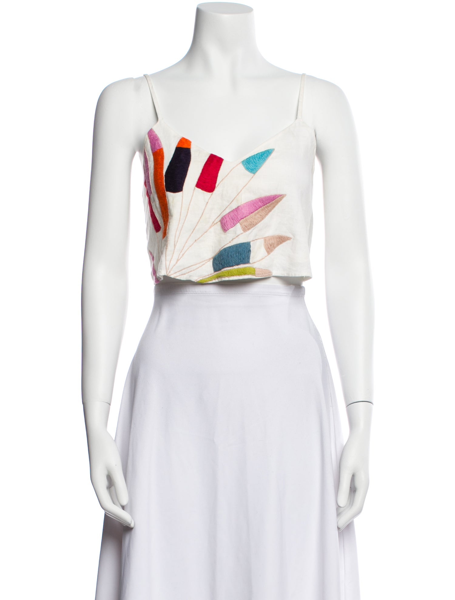 Mara Hoffman Linen Graphic Print Crop Top