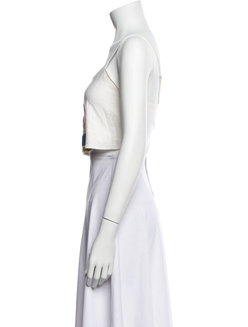 Mara Hoffman Linen Graphic Print Crop Top