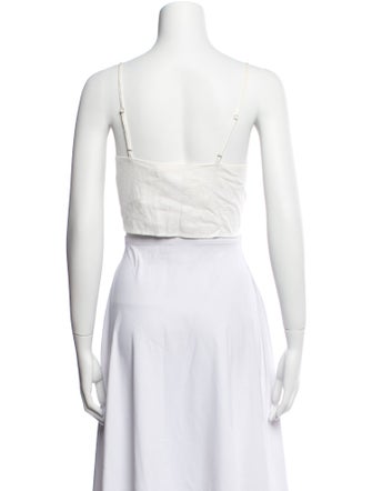 Mara Hoffman Linen Graphic Print Crop Top