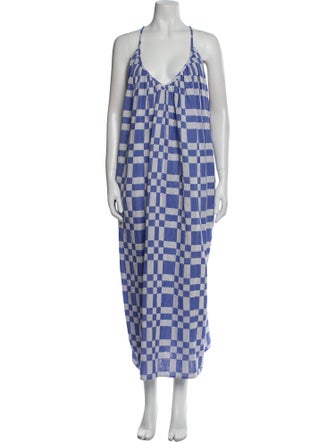 Mara Hoffman Plaid Print Long Dress