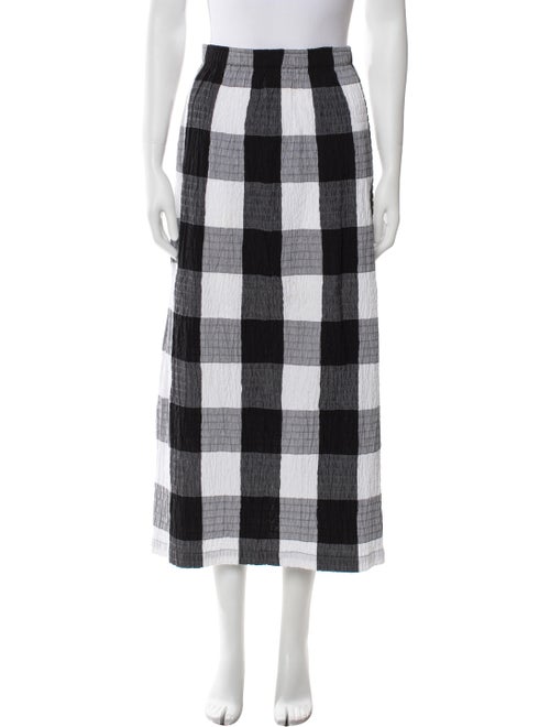 Mara Hoffman Plaid Print Midi Length Skirt