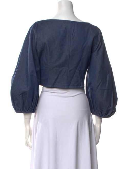 Mara Hoffman Scoop Neck Three-Quarter Sleeve Crop Top