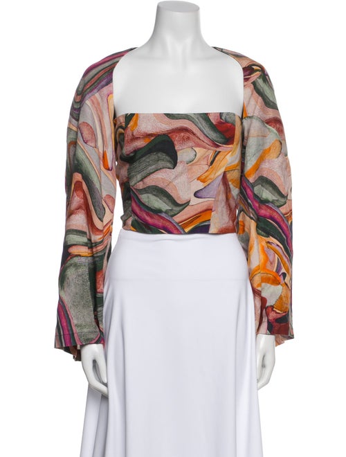 Mara Hoffman Printed Square Neckline Crop Top