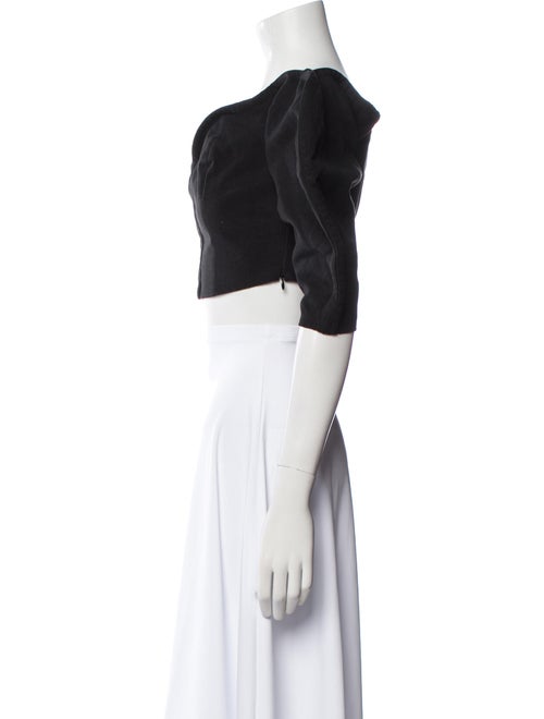 Mara Hoffman Off-The-Shoulder Three-Quarter Sleeve Crop Top