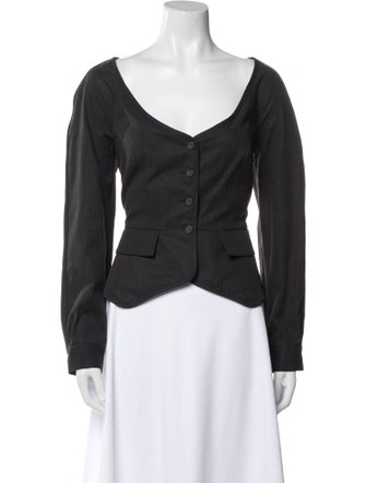 Mara Hoffman V-Neck Long Sleeve Crop Top