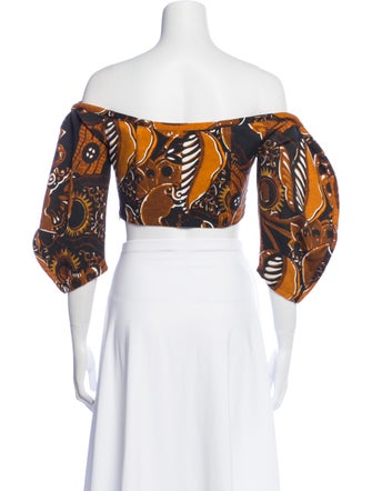Mara Hoffman Paisley Print Off-The-Shoulder Crop Top